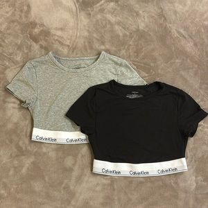 2 Calvin Klein Crop Tee